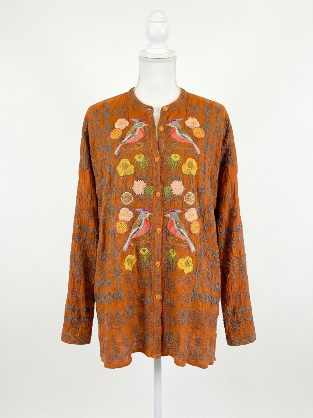 NEW JOHNNY WAS alani long sleeve blouse in henna
